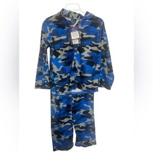 Kids Camouflage Pajama Set - Blue and Gray
